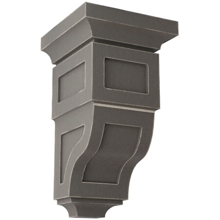 Ekena Millwork 5"W x 5 3/4"D x 10"H Medium Reyes Wood Vintage Decor Corbel, Reclaimed Grey CORWD05X05X10RYGY
